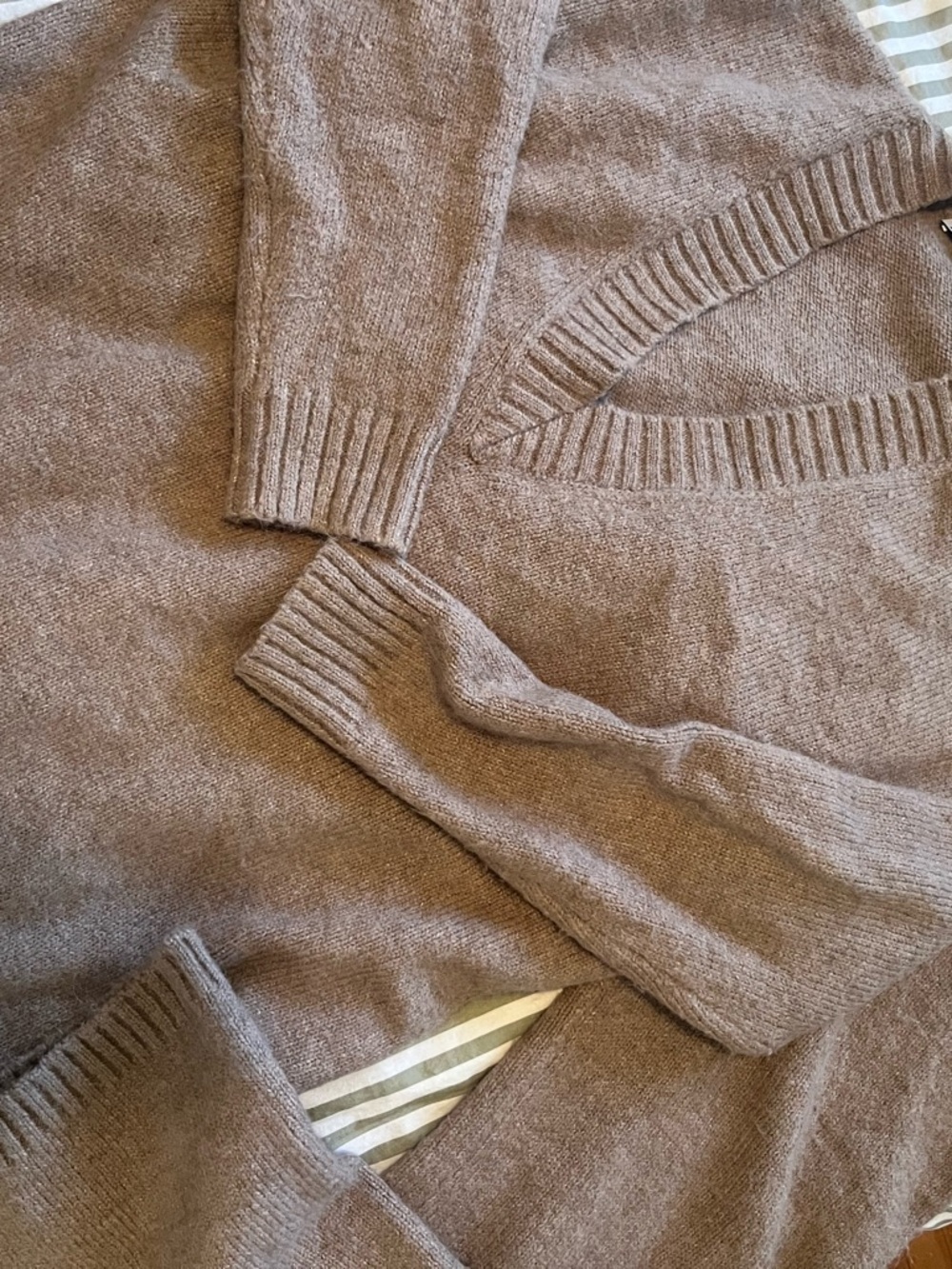 Zara V-Neck Sweater and Pants Matching Knit Set